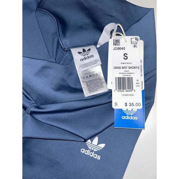 Adidas Originals Cross High Waist Cycle Shorts Sz Small JD8640 - Picture 3 of 3